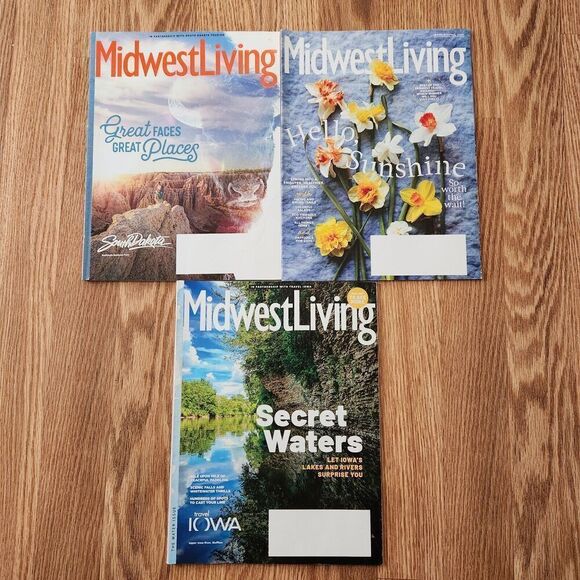 3 Midwest Living Magazine Lot 2021 Jan-June Travel SD, Iowa Back Issues - Picture 1 of 6